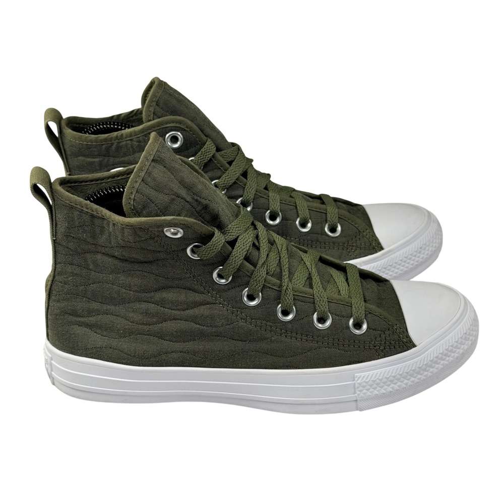 Converse Chuck Taylor All Star High Top Sneaker Womens 7.5-8 Olive Green Quilted